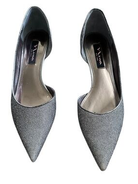 Nina Silver Pointed Toe kitten heels